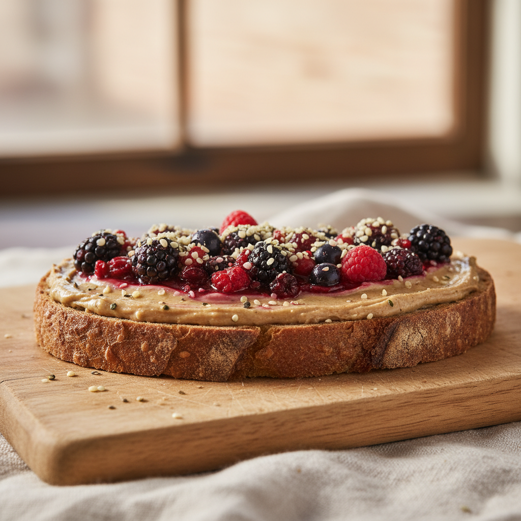 Sunflower Seed Butter & Mixed Berry Toast