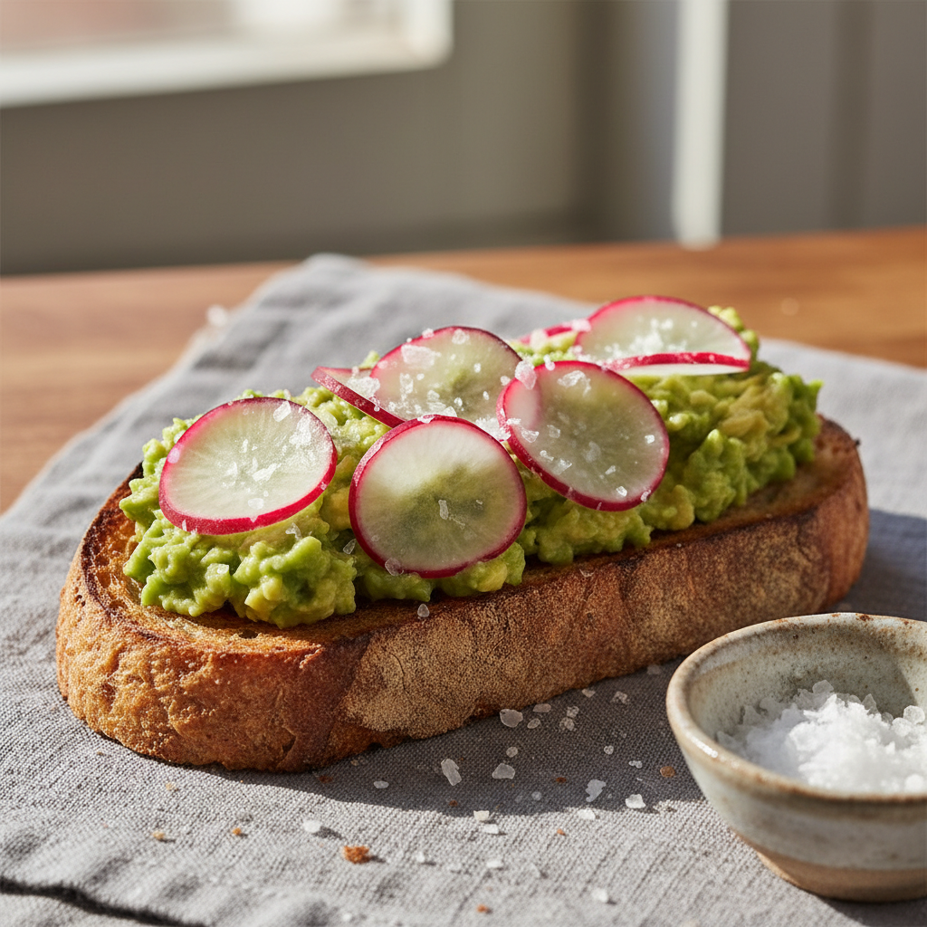 Smashed Avocado & Radish Toast