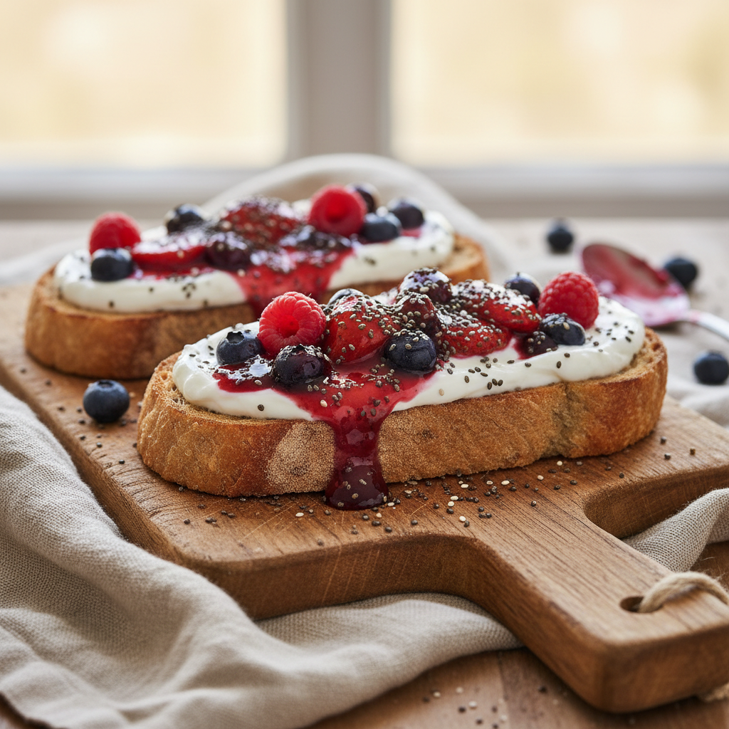 Coconut Yogurt & Berry Compote Toast