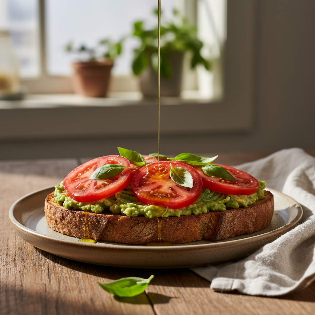 Tomato Basil Avocado Toast