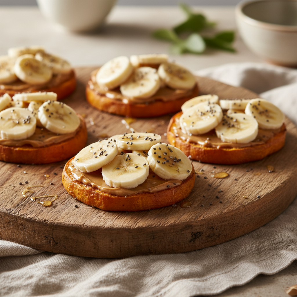 Roasted Sweet Potato Toast Rounds