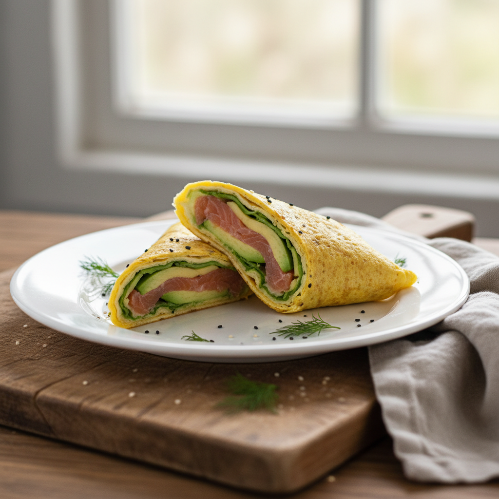 Smoked Salmon & Avocado Egg Wrap