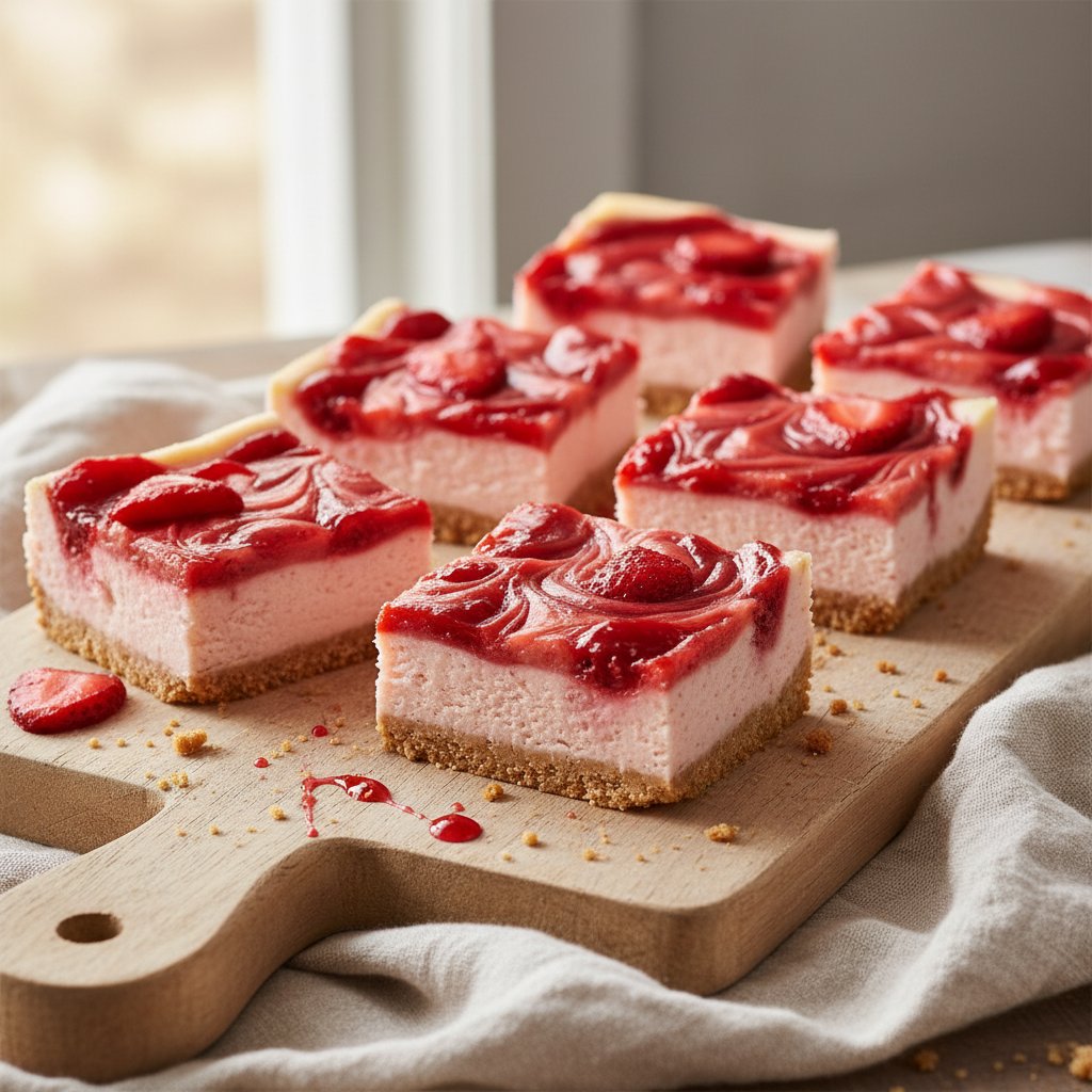 No-Bake Strawberry Cheesecake Bars