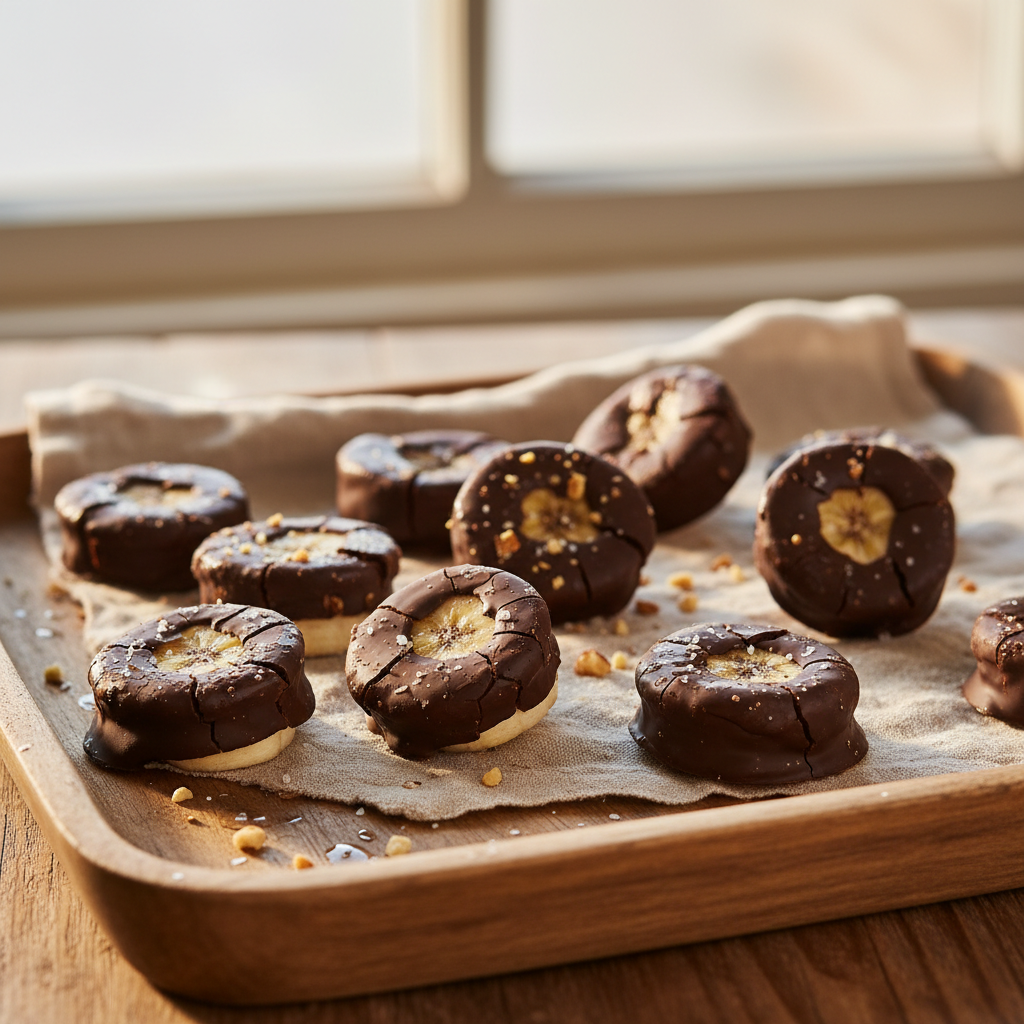 Frozen Chocolate-Covered Banana Bites