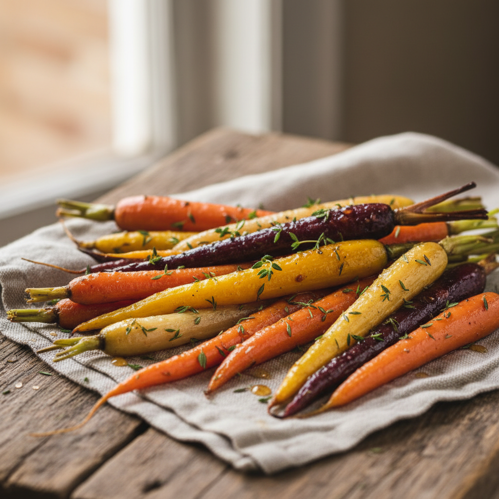 Roasted Rainbow Carrots with Herbs