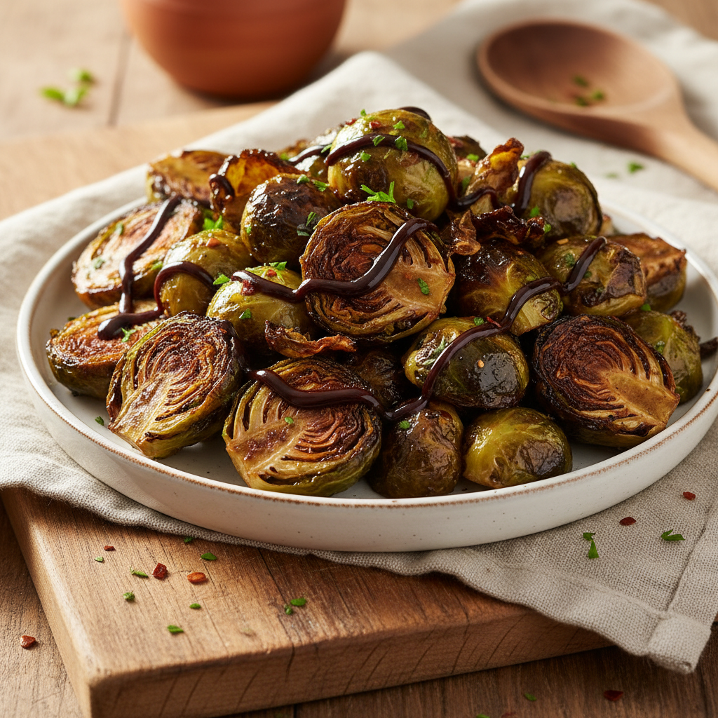 Roasted Brussels Sprouts with Balsamic
