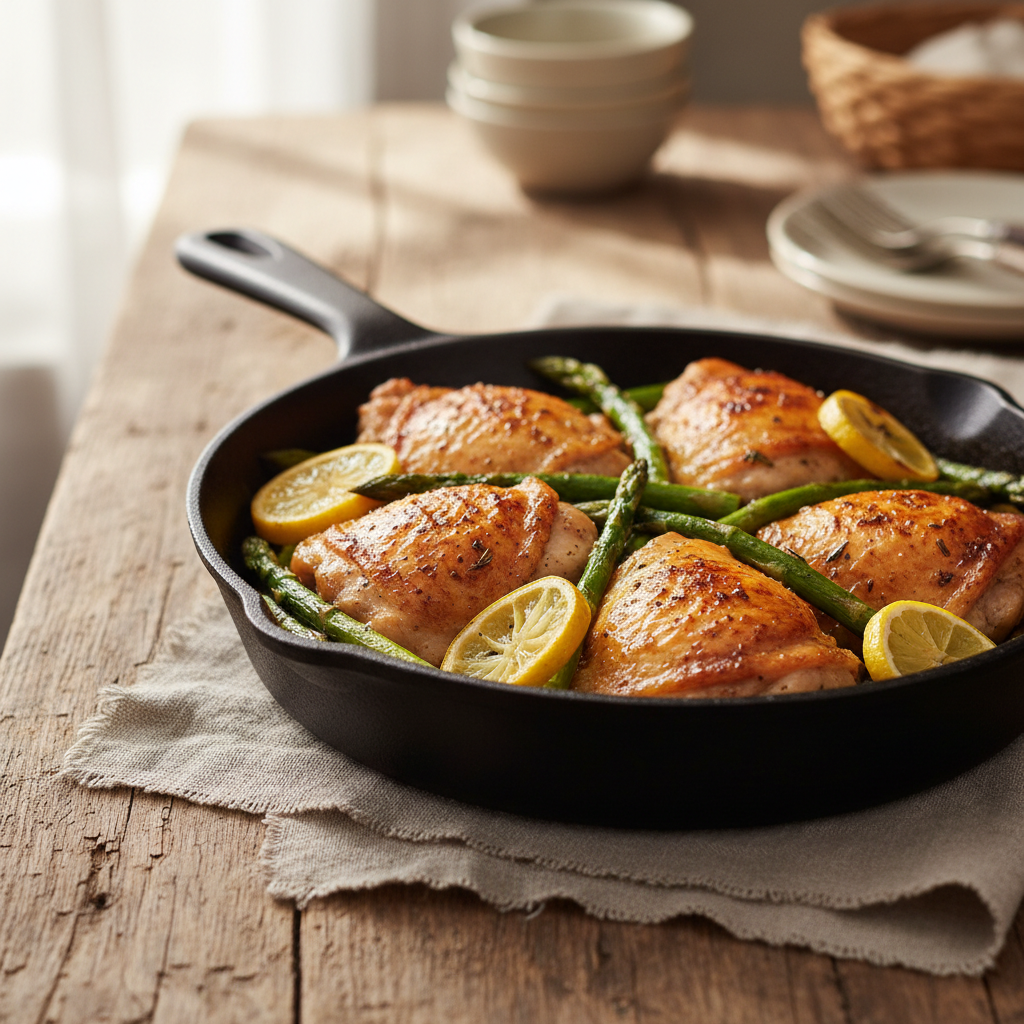 One-Pan Lemon Garlic Chicken & Asparagus