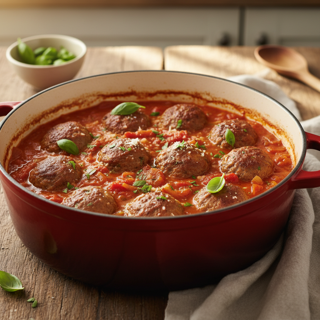 Pork Meatballs in Tomato-Fennel Sauce
