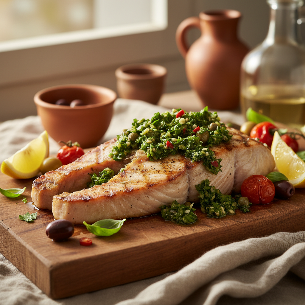Grilled Swordfish with Salsa Verde