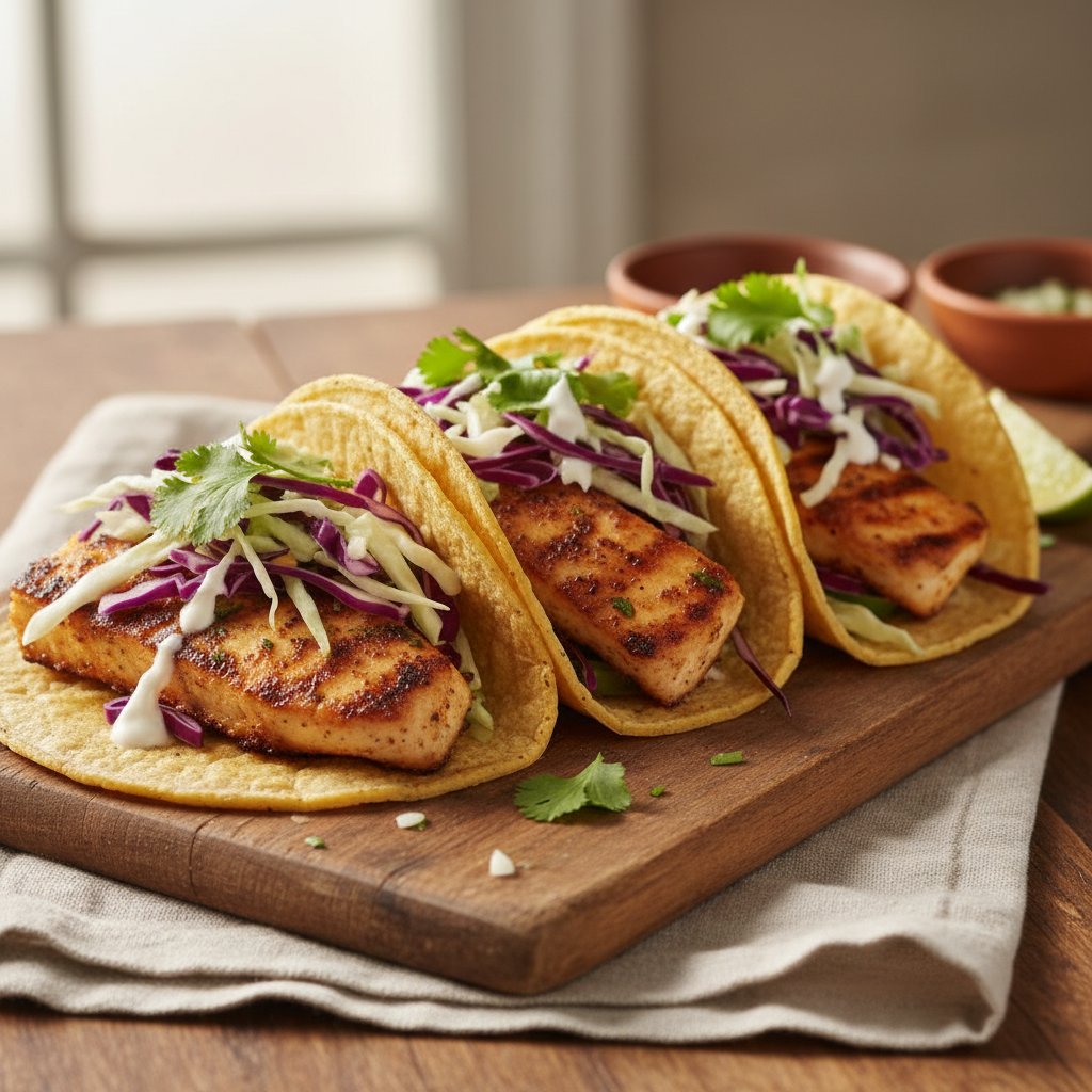 Fish Tacos with Blackened Mahi Mahi