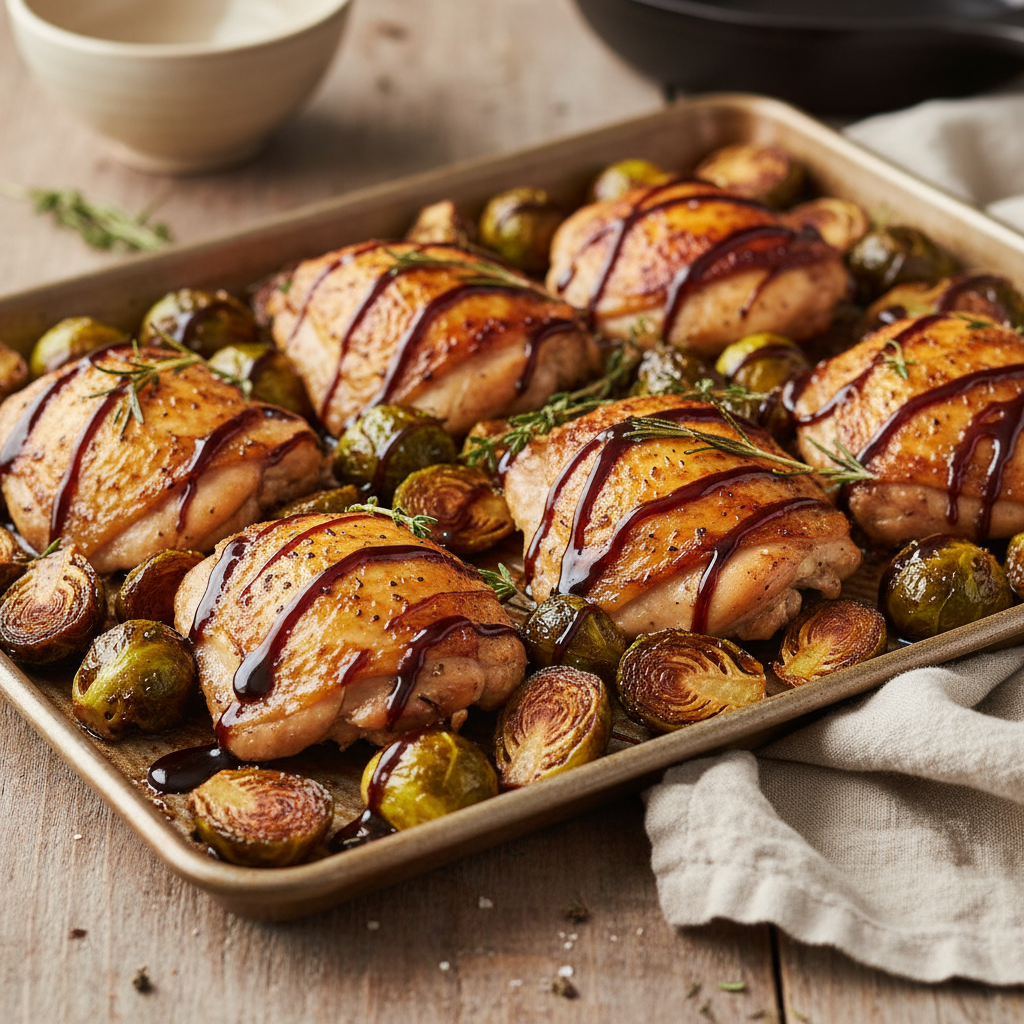 One-Pan Balsamic Chicken & Brussels Sprouts