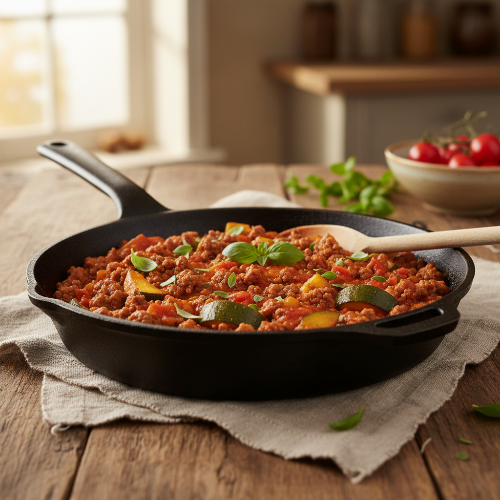 One-Pan Ground Beef & Zucchini Skillet
