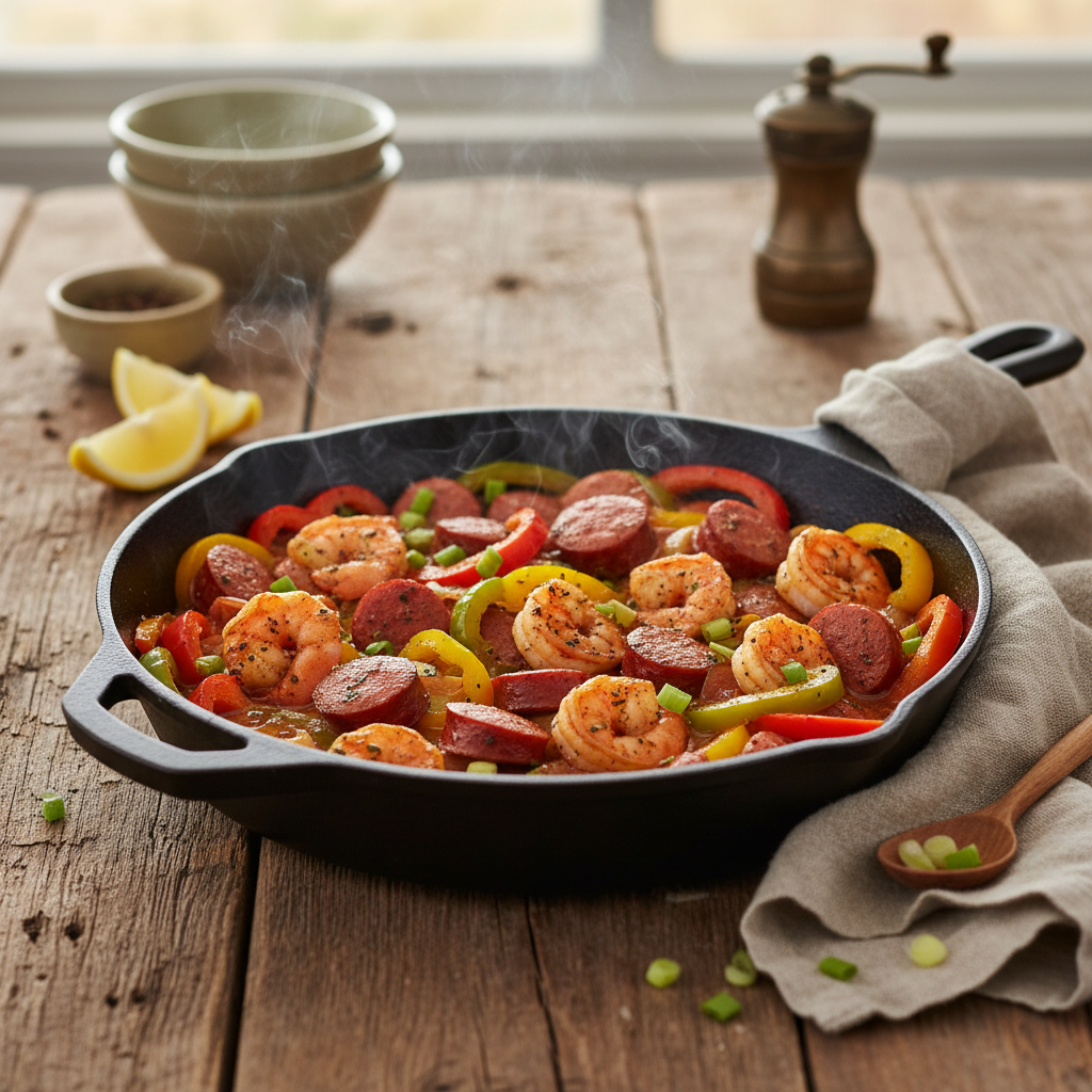One-Pan Cajun Shrimp & Sausage