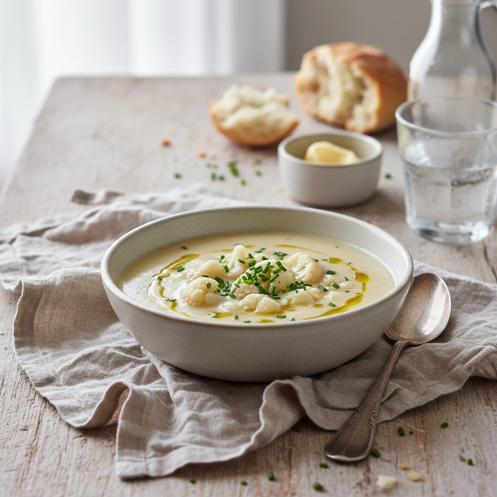 Loaded Cauliflower "Potato" Soup (Dairy-Free)