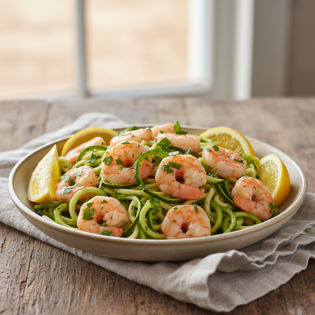 One-Pan Shrimp & Zucchini Noodles