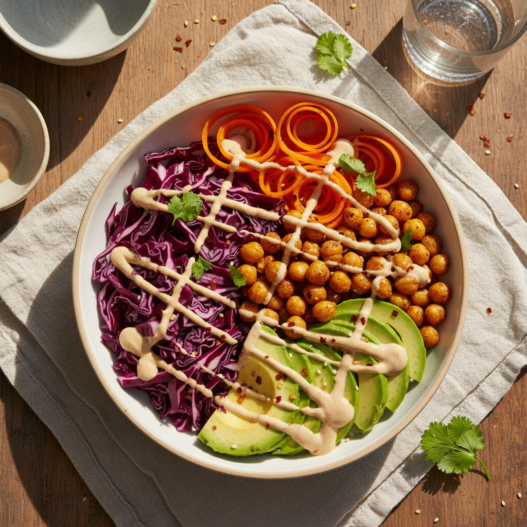 Rainbow Buddha Bowl with Tahini Dressing