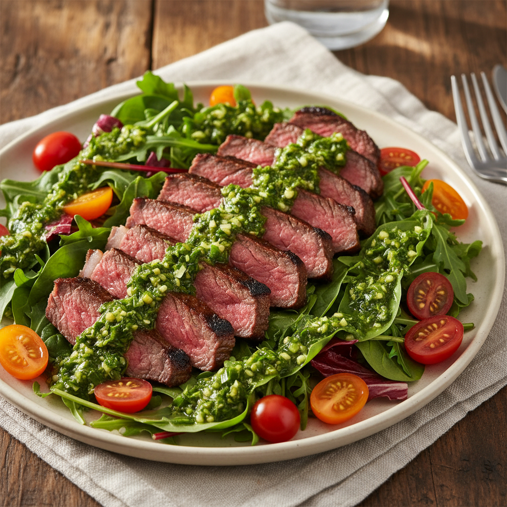 Grilled Steak & Chimichurri Salad