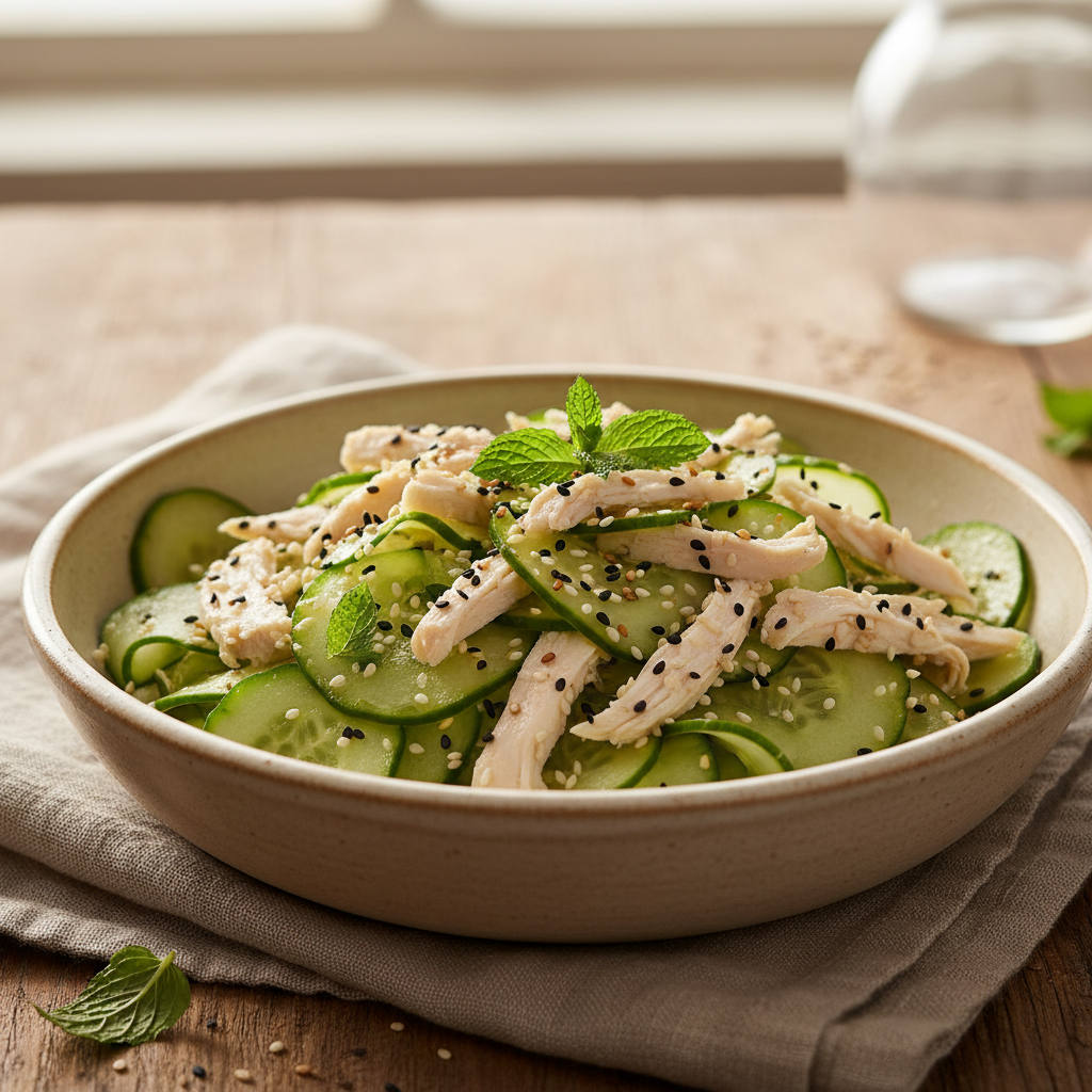 Poached Chicken & Cucumber Salad