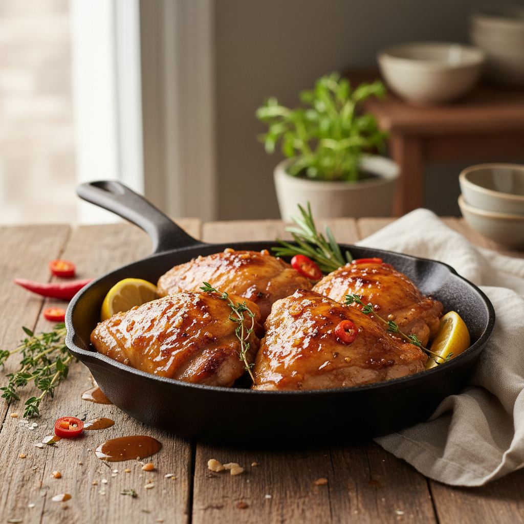 Honey Mustard Glazed Chicken Thighs