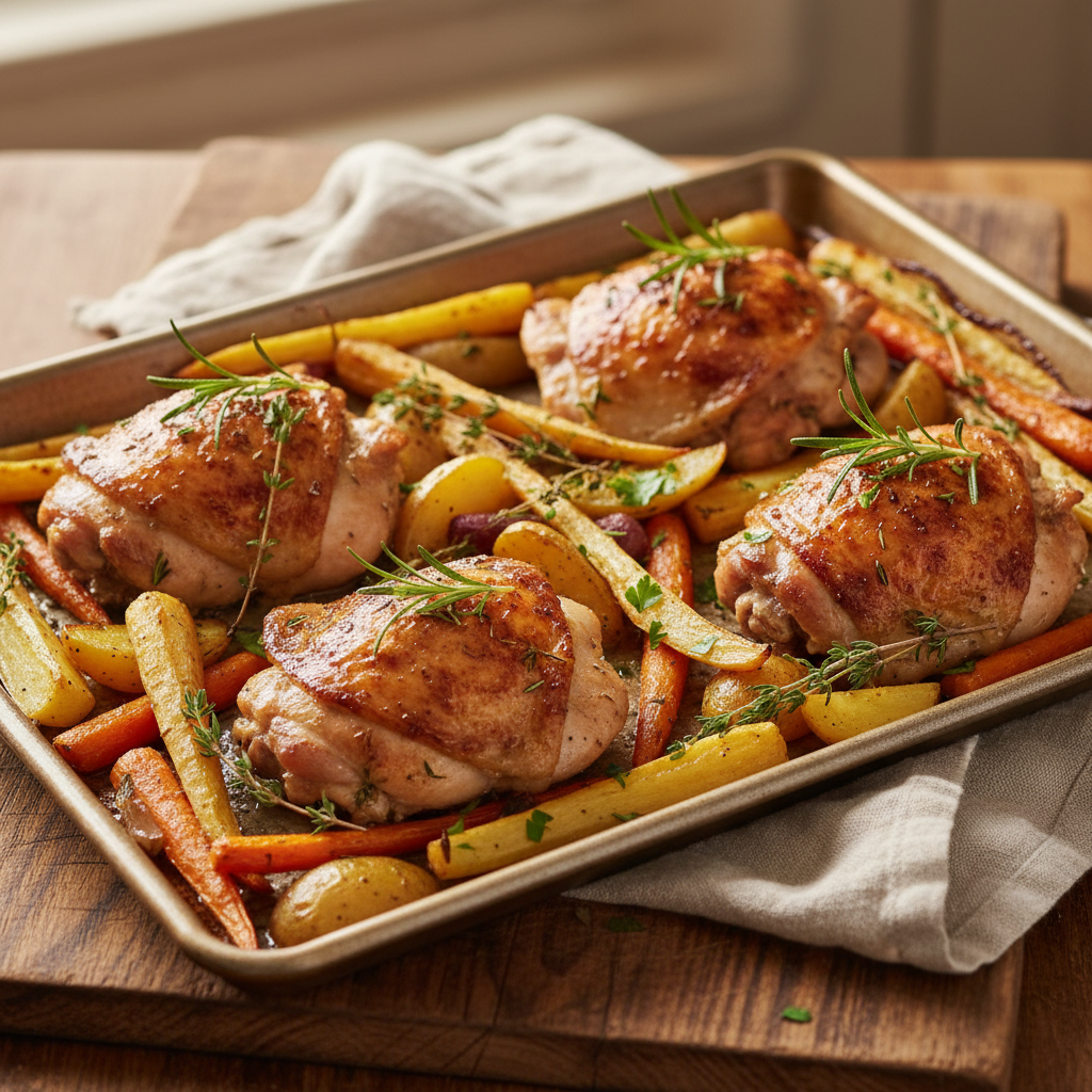 Herb-Roasted Chicken Thighs with Root Vegetables
