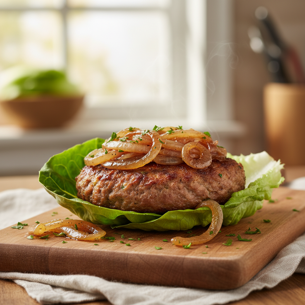 Turkey Burgers with Caramelized Onions