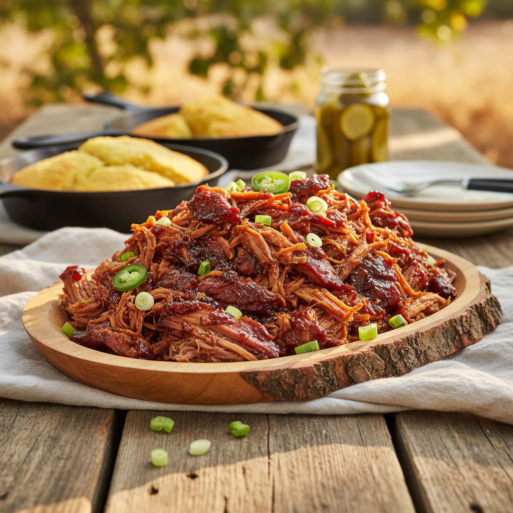 Slow Cooker Pulled Pork with Tangy BBQ Sauce