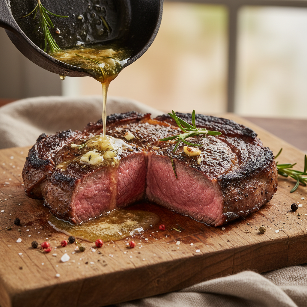 Reverse-Seared Ribeye Steak