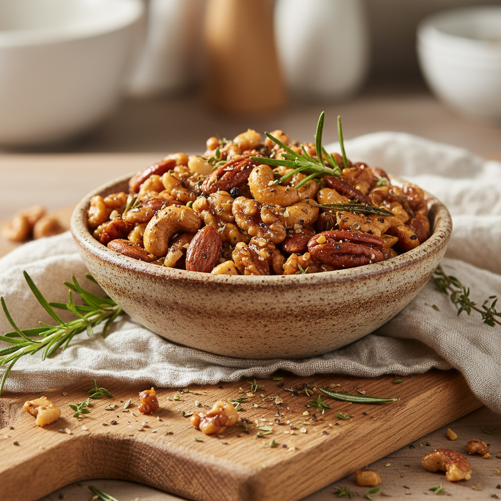 Rosemary Roasted Mixed Nuts