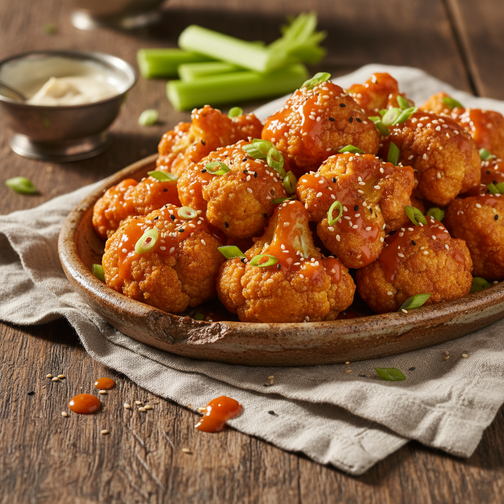 Crispy Baked Buffalo Cauliflower Bites