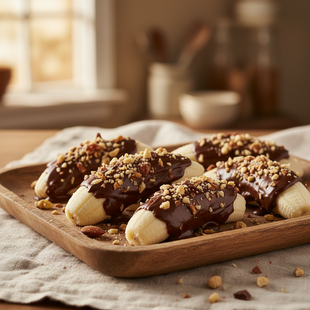Frozen Banana Bites with Dark Chocolate
